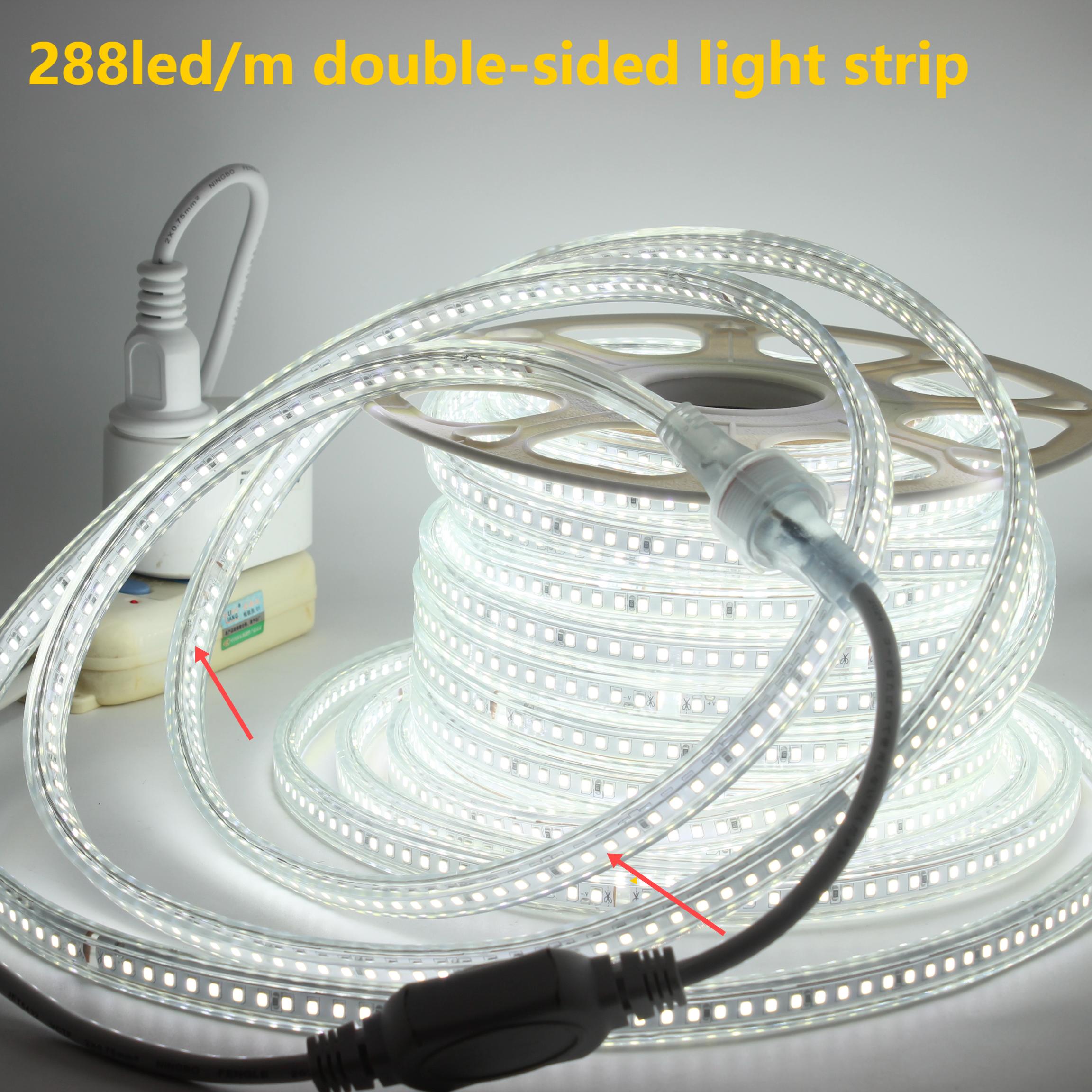 High-voltage double-sided light strip: waterproof male and female head design leads a new trend in engineering lighting